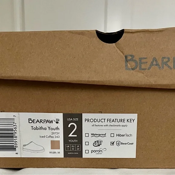 BearPaw Iced Coffee Youth Slippers         Color: Iced Coffee.     Sz 2 - Picture 4 of 4